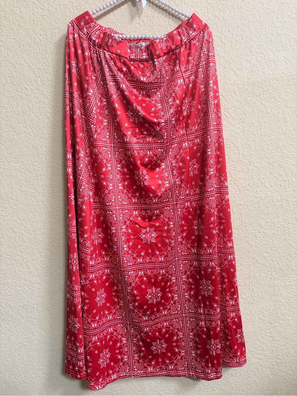 Red Bandana-Print A-Line Women's Skirt